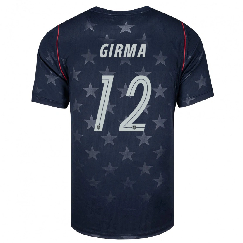 Danxen Mujer Camiseta Estados Unidos Naomi Girma #12 Negro Blanco Rojo 2ª Equipación 26-28 La Camisa México