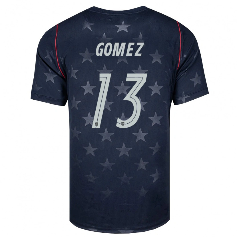 Danxen Mujer Camiseta Estados Unidos Jonathan Gomez #13 Negro Blanco Rojo 2ª Equipación 26-28 La Camisa México