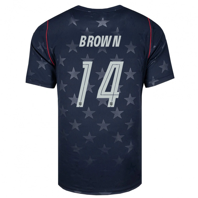 Danxen Mujer Camiseta Estados Unidos Tristan Brown #14 Negro Blanco Rojo 2ª Equipación 26-28 La Camisa México