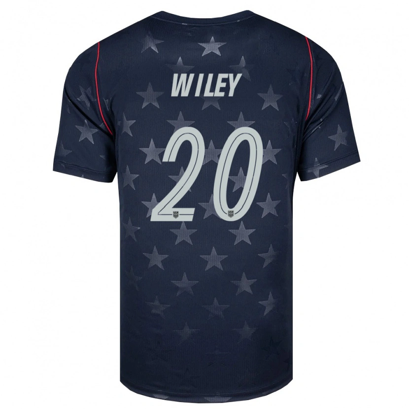 Danxen Mujer Camiseta Estados Unidos Caleb Wiley #20 Negro Blanco Rojo 2ª Equipación 26-28 La Camisa México