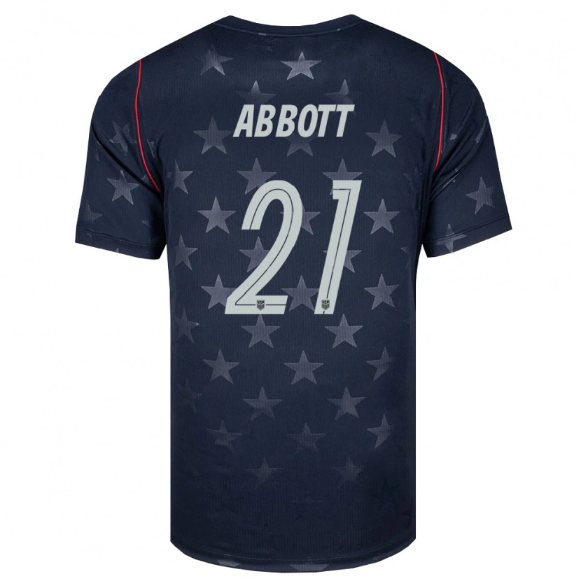Danxen Mujer Camiseta Estados Unidos Keller Abbott #21 Negro Blanco Rojo 2ª Equipación 26-28 La Camisa México
