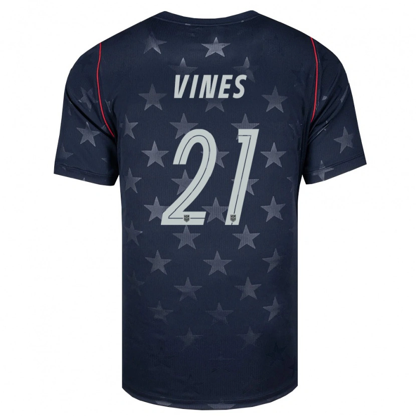 Danxen Mujer Camiseta Estados Unidos Sam Vines #21 Negro Blanco Rojo 2ª Equipación 26-28 La Camisa México