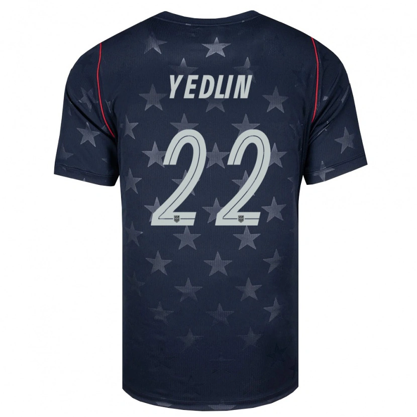 Danxen Mujer Camiseta Estados Unidos Deandre Yedlin #22 Negro Blanco Rojo 2ª Equipación 26-28 La Camisa México