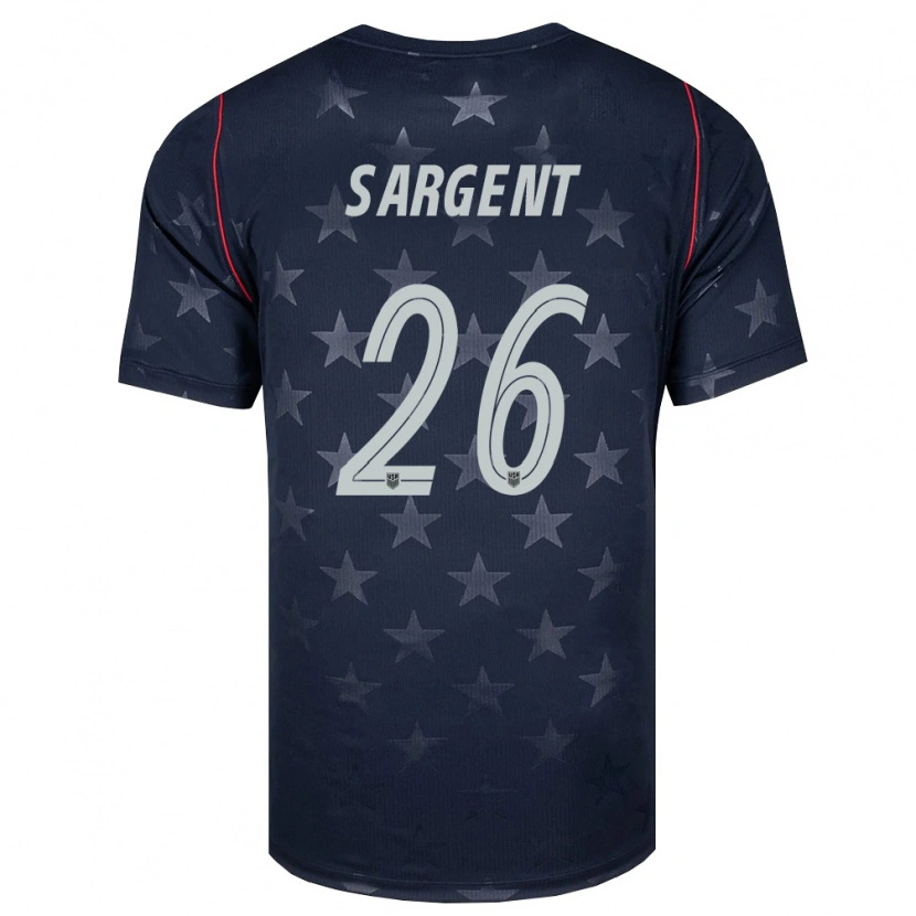 Danxen Mujer Camiseta Estados Unidos Josh Sargent #26 Negro Blanco Rojo 2ª Equipación 26-28 La Camisa México