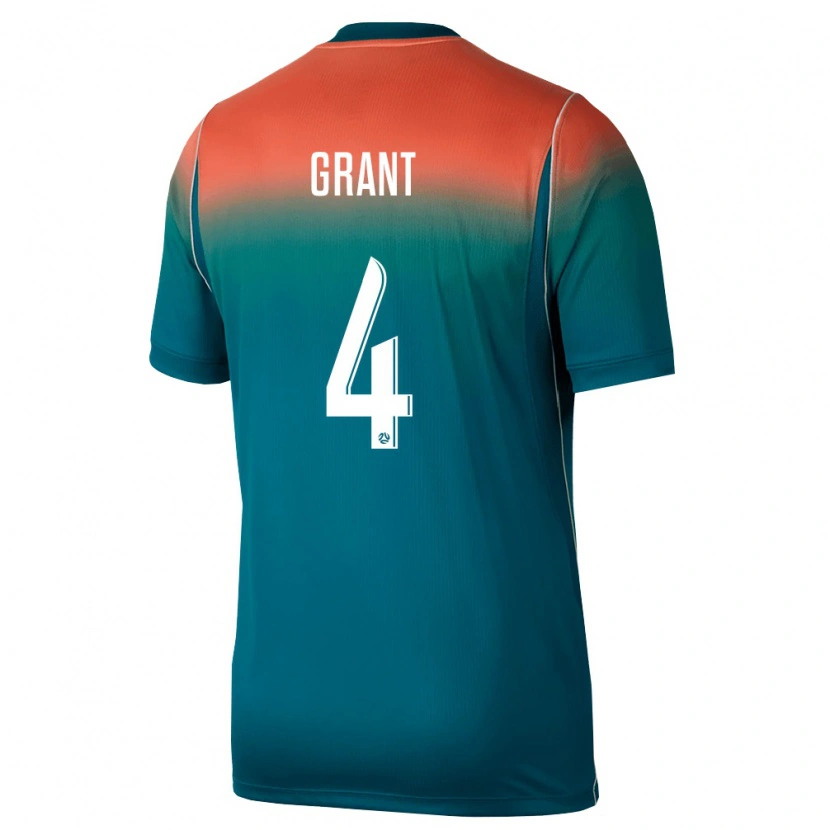 Danxen Mujer Camiseta Australia Rhyan Grant #4 Verde Rosa 2ª Equipación 26-28 La Camisa México
