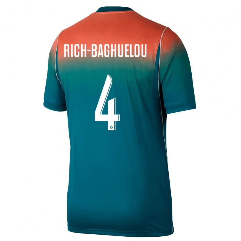 Danxen Mujer Camiseta Australia Jay Rich Baghuelou #4 Verde Rosa 2ª Equipación 26-28 La Camisa México