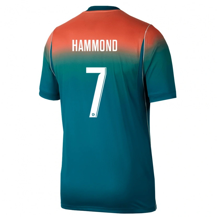 Danxen Mujer Camiseta Australia Tristan Hammond #7 Verde Rosa 2ª Equipación 26-28 La Camisa México