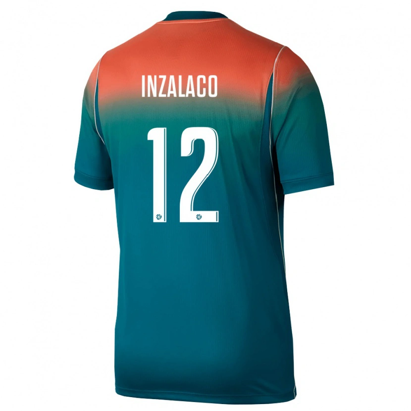 Danxen Mujer Camiseta Australia Sonny Inzalaco #12 Verde Rosa 2ª Equipación 26-28 La Camisa México