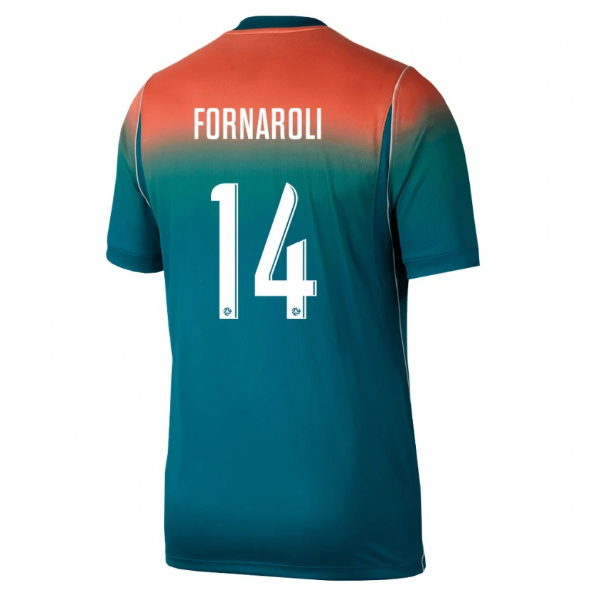Danxen Mujer Camiseta Australia Bruno Fornaroli #14 Verde Rosa 2ª Equipación 26-28 La Camisa México