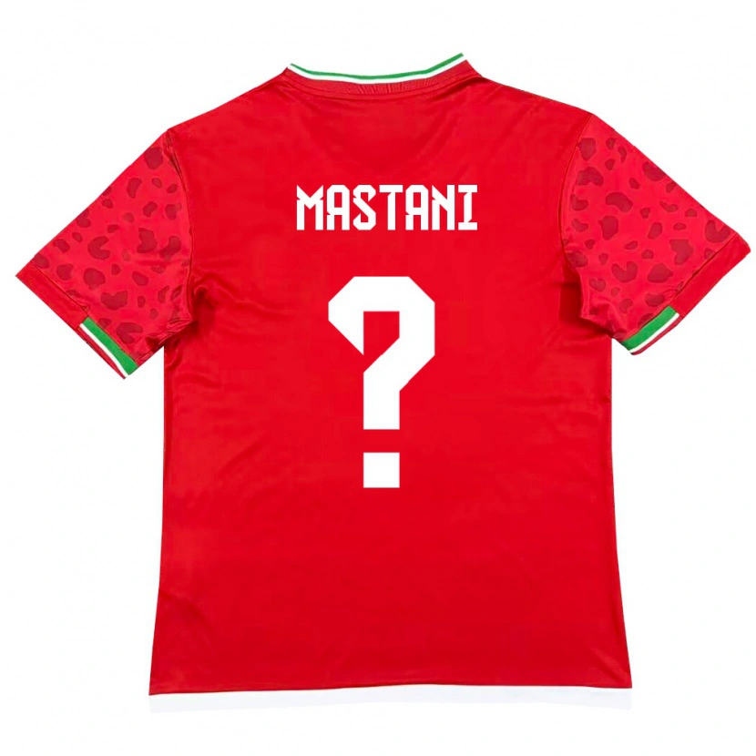 Danxen Mujer Camiseta Irán Ali Mastani #0 Rojo Blanco 2ª Equipación 26-28 La Camisa México
