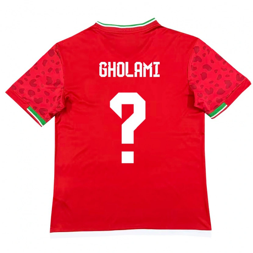 Danxen Mujer Camiseta Irán Mani Gholami #0 Rojo Blanco 2ª Equipación 26-28 La Camisa México
