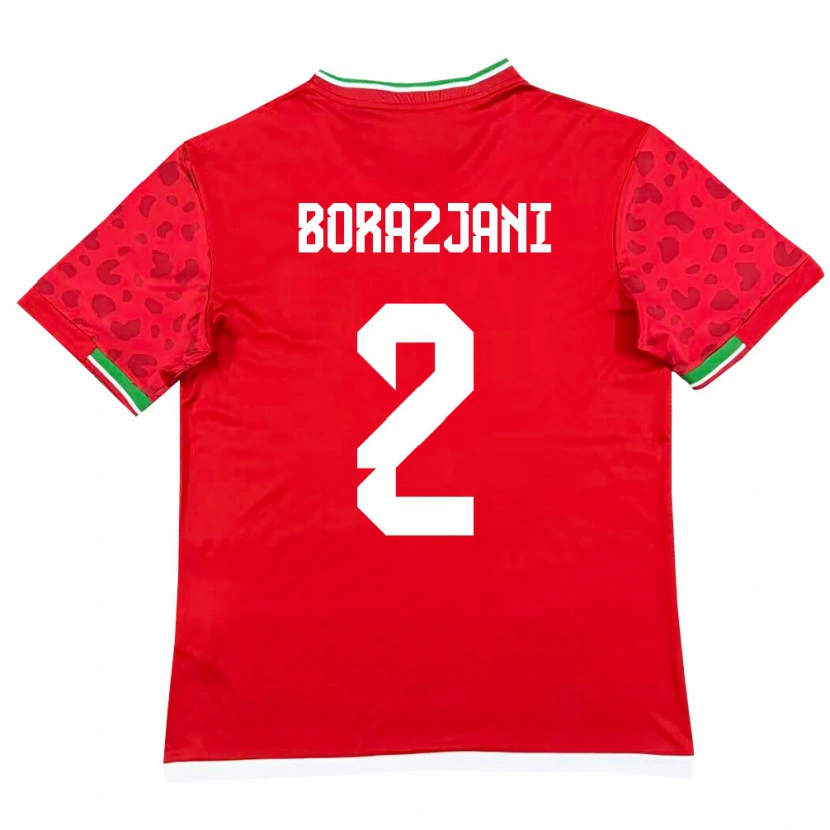 Danxen Mujer Camiseta Irán Fatemeh Amineh Borazjani #2 Rojo Blanco 2ª Equipación 26-28 La Camisa México