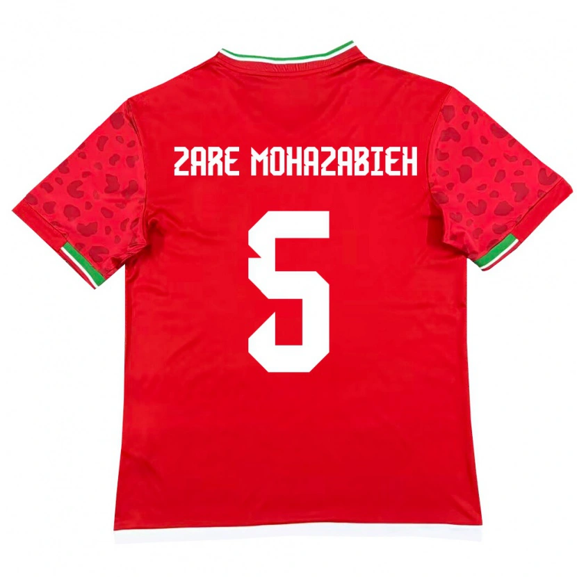 Danxen Mujer Camiseta Irán Mohammadmehdi Zare #5 Rojo Blanco 2ª Equipación 26-28 La Camisa México