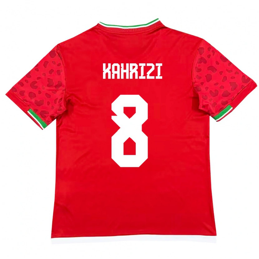 Danxen Mujer Camiseta Irán Abbas Kahrizi #8 Rojo Blanco 2ª Equipación 26-28 La Camisa México