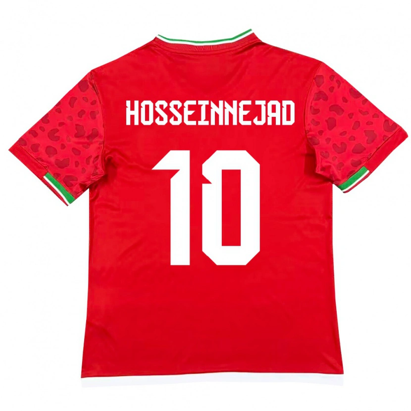 Danxen Mujer Camiseta Irán Mohammadjavad Hosseinnejad #10 Rojo Blanco 2ª Equipación 26-28 La Camisa México