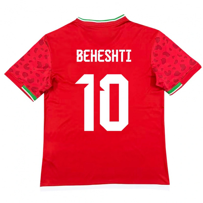 Danxen Mujer Camiseta Irán Mahan Beheshti #10 Rojo Blanco 2ª Equipación 26-28 La Camisa México
