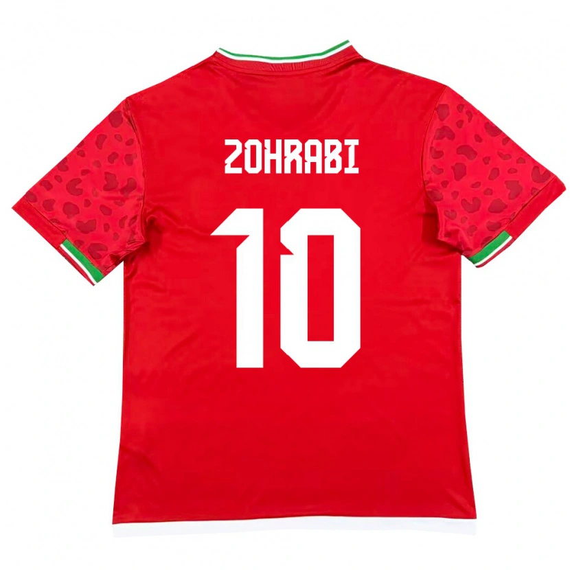 Danxen Mujer Camiseta Irán Sara Zohrabi #10 Rojo Blanco 2ª Equipación 26-28 La Camisa México