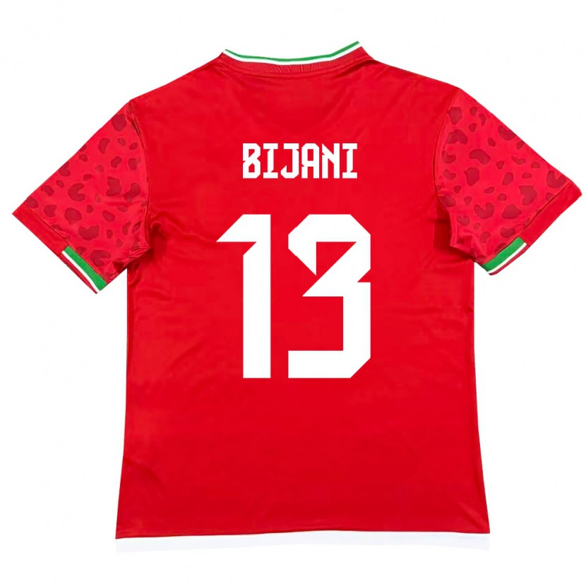 Danxen Mujer Camiseta Irán Hossein Bijani #13 Rojo Blanco 2ª Equipación 26-28 La Camisa México