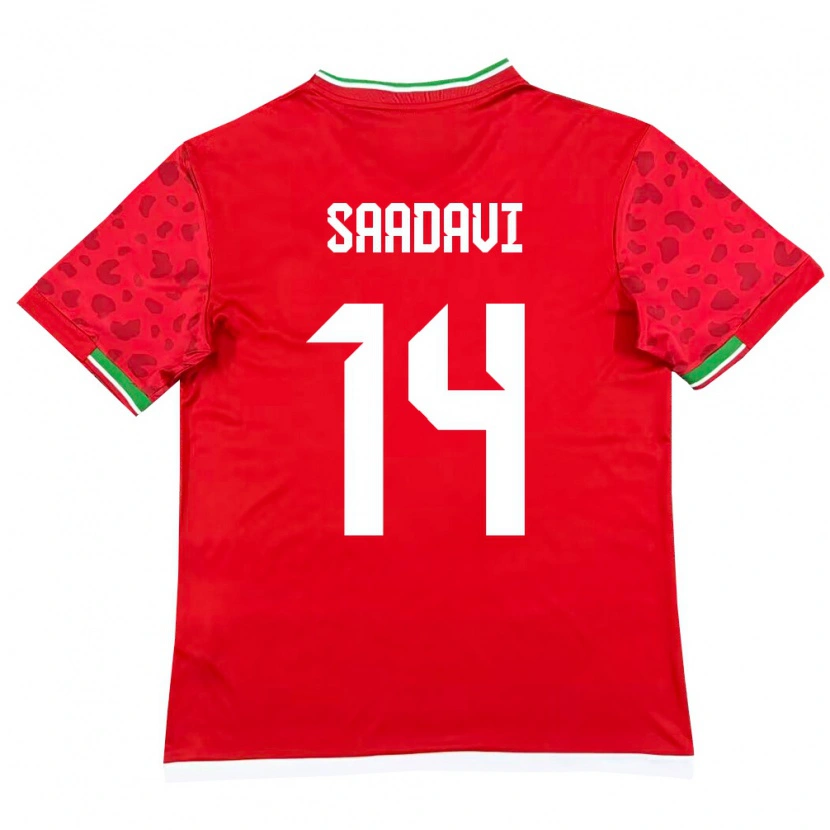 Danxen Mujer Camiseta Irán Zargham Saadavi #14 Rojo Blanco 2ª Equipación 26-28 La Camisa México
