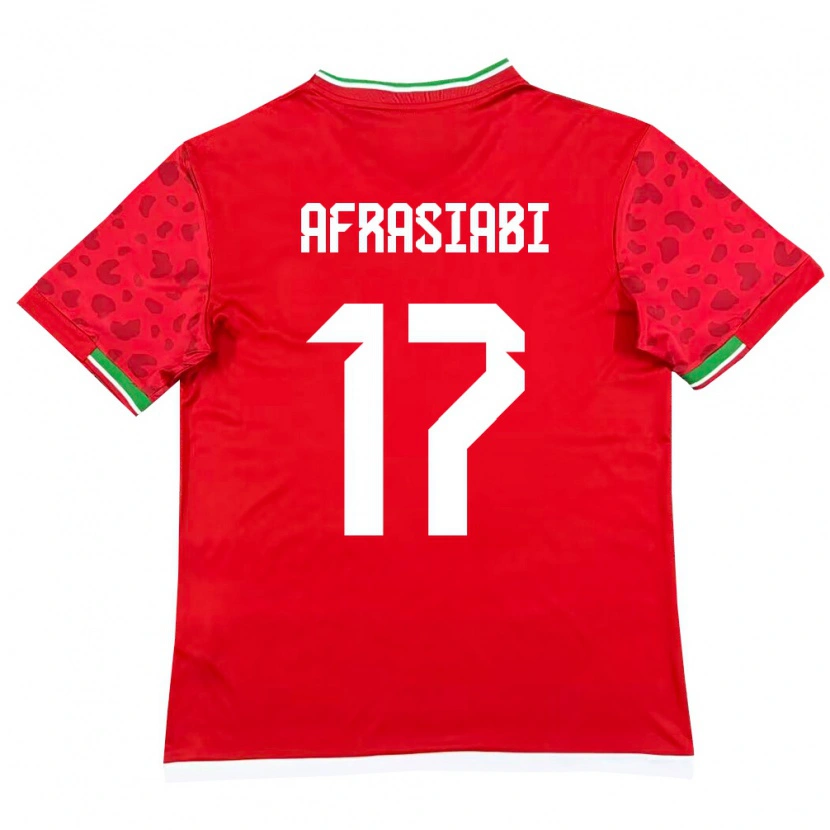 Danxen Mujer Camiseta Irán Amirmohammad Afrasiabi #17 Rojo Blanco 2ª Equipación 26-28 La Camisa México