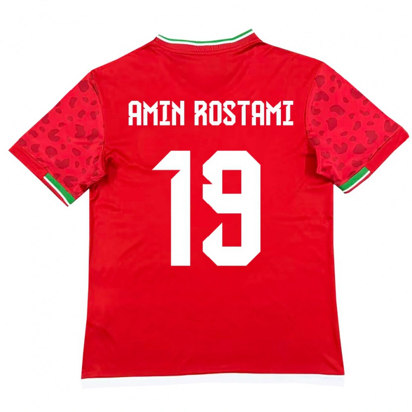Danxen Mujer Camiseta Irán Mohammad Amin Rostami #19 Rojo Blanco 2ª Equipación 26-28 La Camisa México