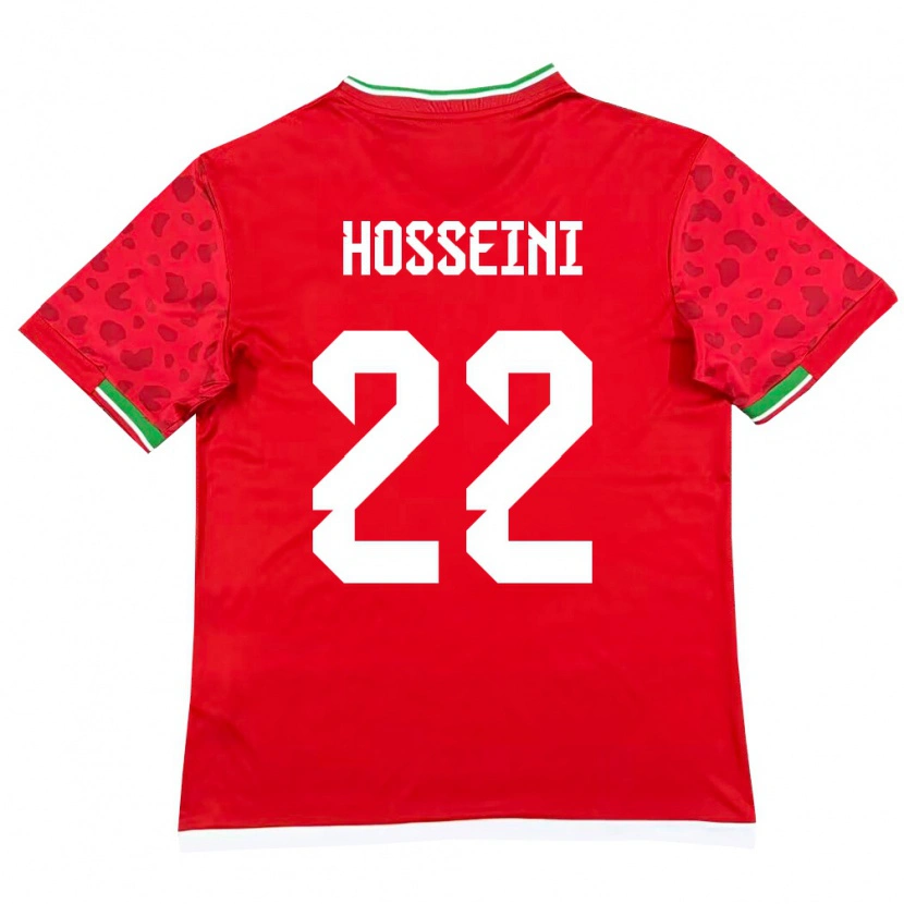 Danxen Mujer Camiseta Irán Abolfazl Hosseini #22 Rojo Blanco 2ª Equipación 26-28 La Camisa México