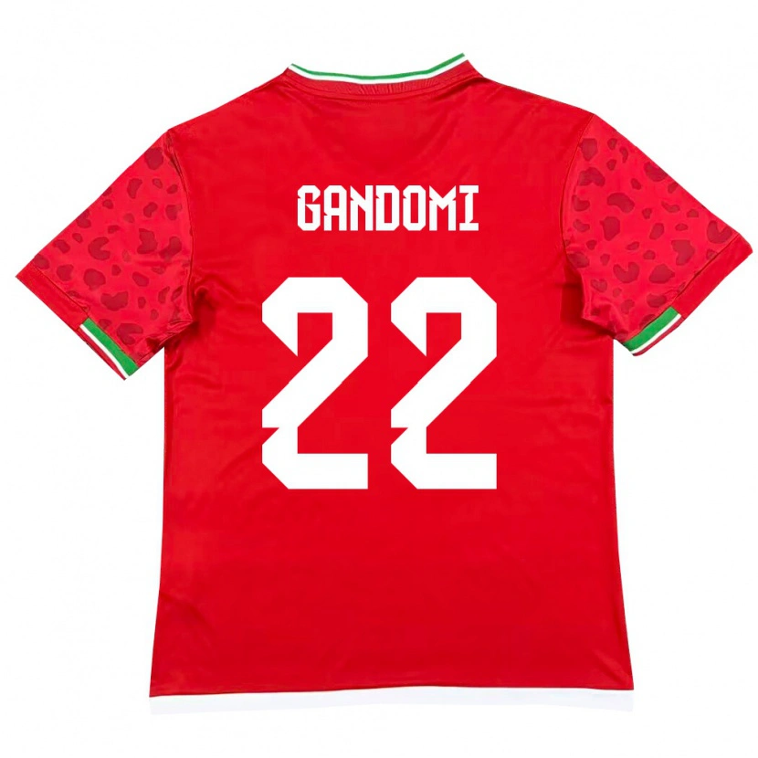 Danxen Mujer Camiseta Irán Mohammad Gandomi #22 Rojo Blanco 2ª Equipación 26-28 La Camisa México