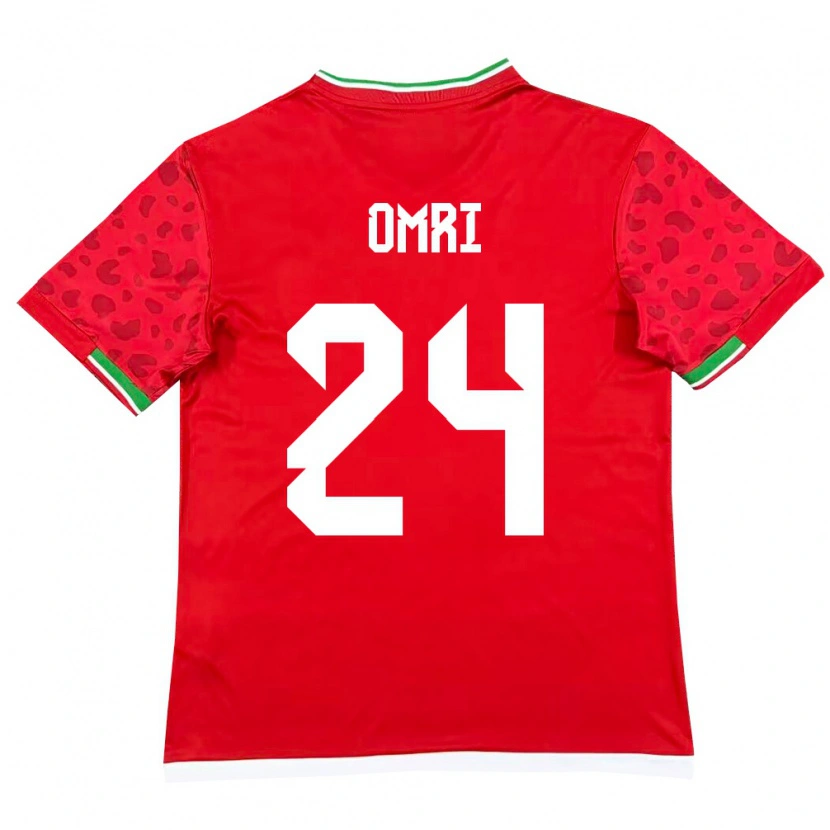 Danxen Mujer Camiseta Irán Mohammad Omri #24 Rojo Blanco 2ª Equipación 26-28 La Camisa México