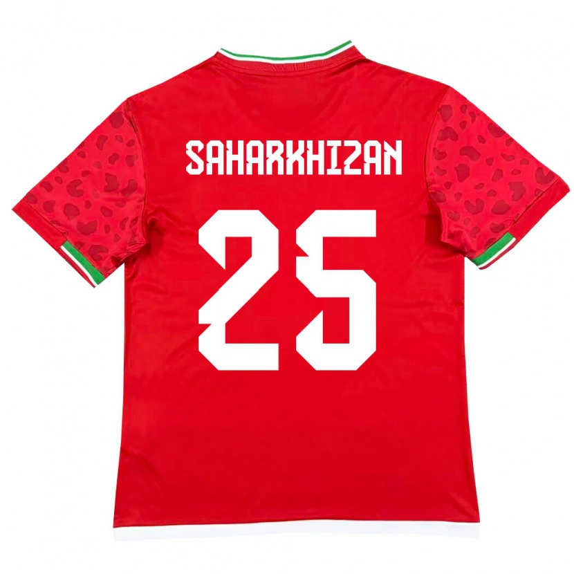 Danxen Mujer Camiseta Irán Saeid Saharkhizan #25 Rojo Blanco 2ª Equipación 26-28 La Camisa México
