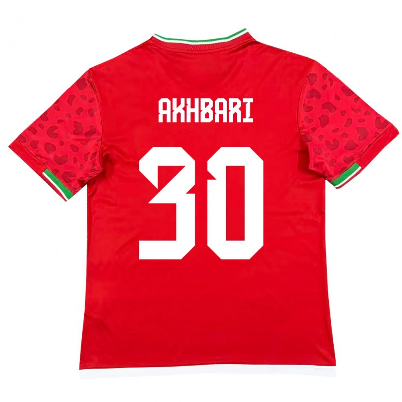 Danxen Mujer Camiseta Irán Mohammadreza Akhbari #30 Rojo Blanco 2ª Equipación 26-28 La Camisa México