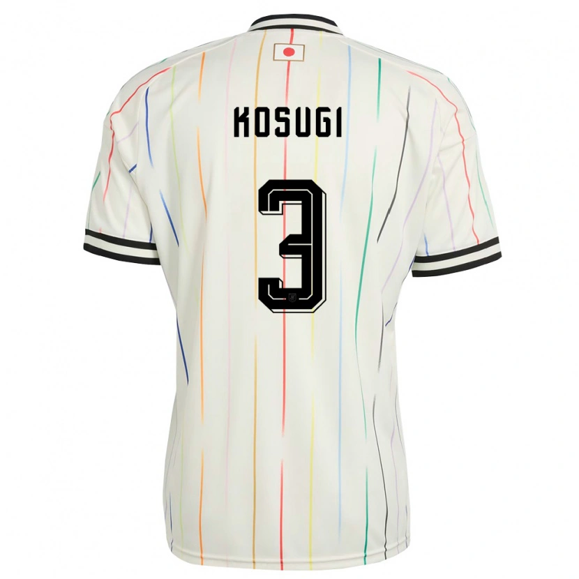 Danxen Mujer Camiseta Japón Keita Kosugi #3 Blanco Negro 2ª Equipación 26-28 La Camisa México