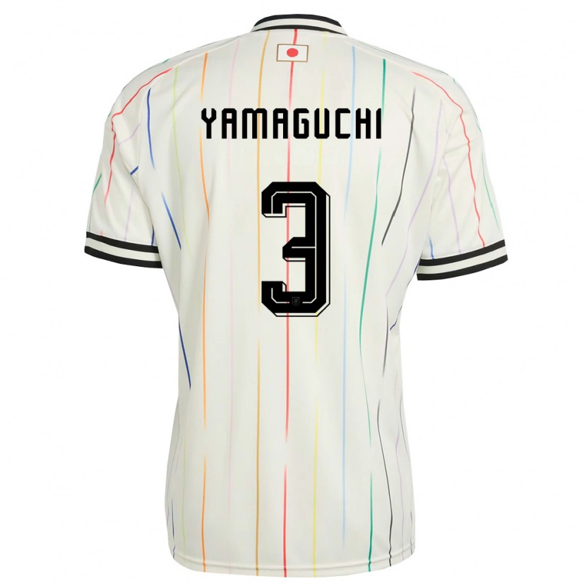 Danxen Mujer Camiseta Japón Gota Yamaguchi #3 Blanco Negro 2ª Equipación 26-28 La Camisa México