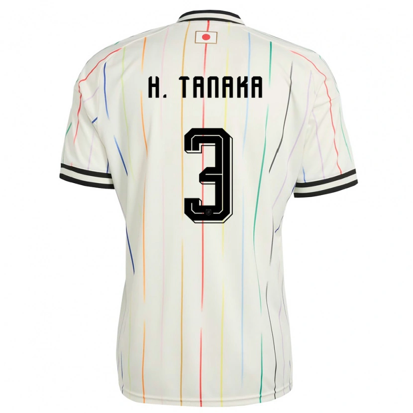 Danxen Mujer Camiseta Japón Hayato Tanaka #3 Blanco Negro 2ª Equipación 26-28 La Camisa México