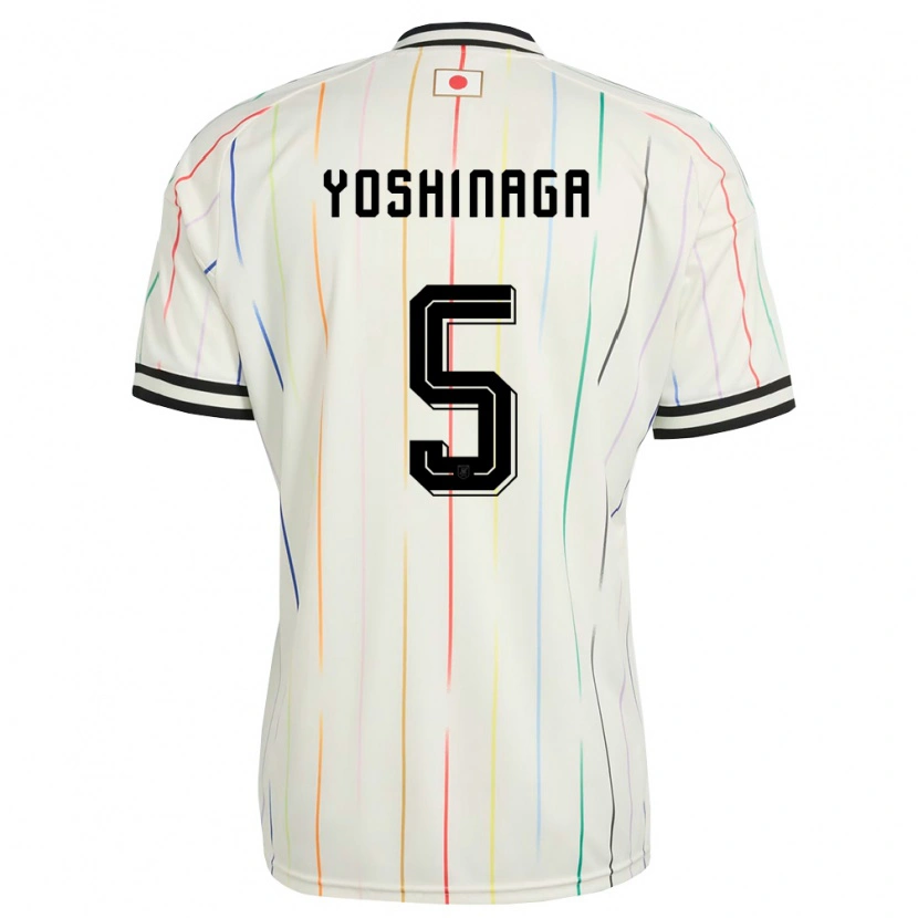 Danxen Mujer Camiseta Japón Yumeki Yoshinaga #5 Blanco Negro 2ª Equipación 26-28 La Camisa México