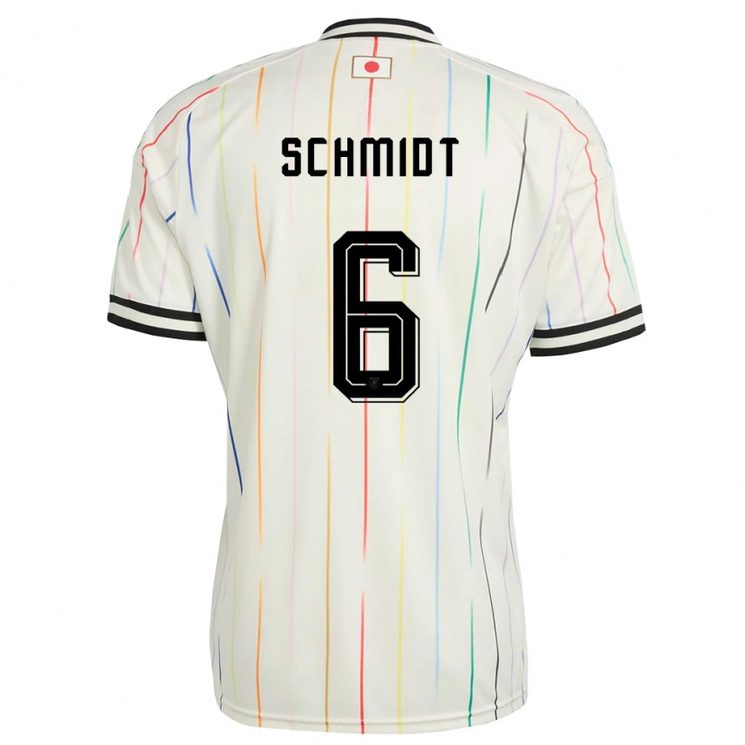 Danxen Mujer Camiseta Japón Nick Schmidt #6 Blanco Negro 2ª Equipación 26-28 La Camisa México