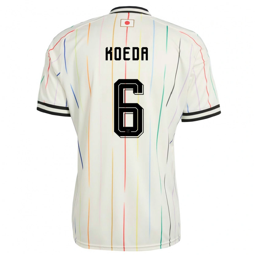 Danxen Mujer Camiseta Japón Sakutaro Koeda #6 Blanco Negro 2ª Equipación 26-28 La Camisa México