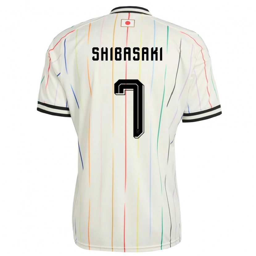 Danxen Mujer Camiseta Japón Gaku Shibasaki #7 Blanco Negro 2ª Equipación 26-28 La Camisa México