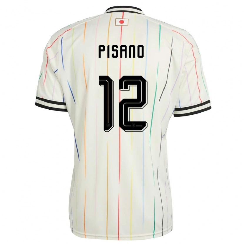 Danxen Mujer Camiseta Japón Alexandre Pisano #12 Blanco Negro 2ª Equipación 26-28 La Camisa México