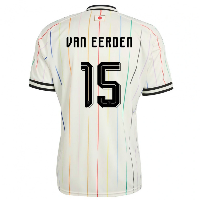 Danxen Mujer Camiseta Japón Shawn Van Eerden #15 Blanco Negro 2ª Equipación 26-28 La Camisa México