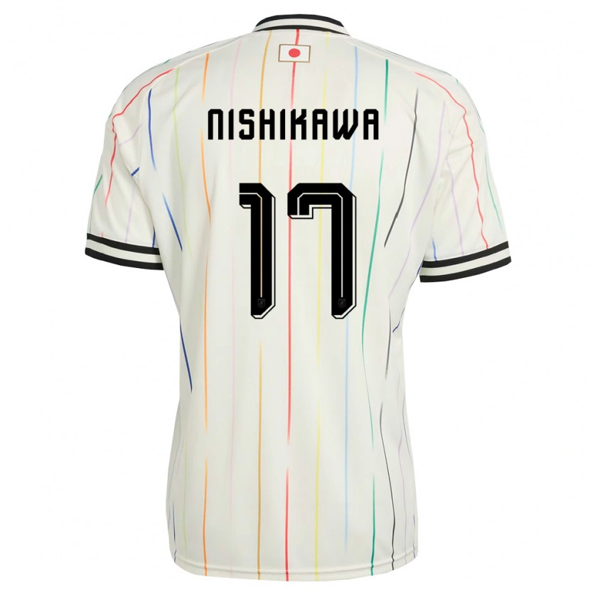 Danxen Mujer Camiseta Japón Jun Nishikawa #17 Blanco Negro 2ª Equipación 26-28 La Camisa México