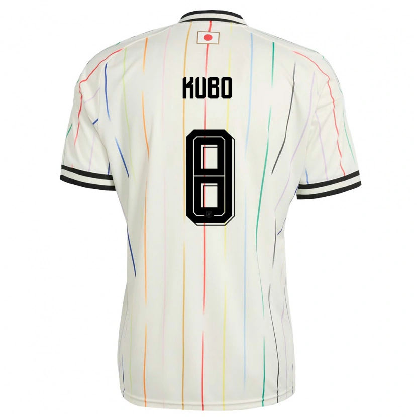 Danxen Mujer Camiseta Japón Takefusa Kubo #8 Blanco Negro 2ª Equipación 26-28 La Camisa México