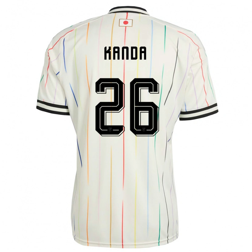 Danxen Mujer Camiseta Japón Hiroto Kanda #26 Blanco Negro 2ª Equipación 26-28 La Camisa México