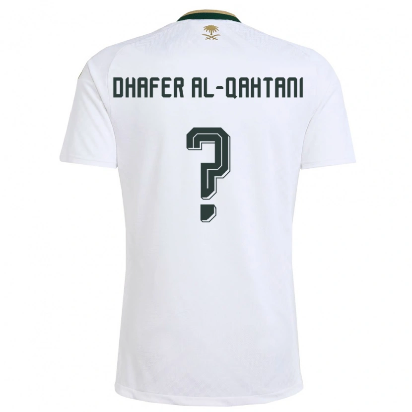 Danxen Mujer Camiseta Arabia Saudita Abdullah Dhafer Al-Qahtani #0 Blanco Verde Oro 2ª Equipación 26-28 La Camisa México