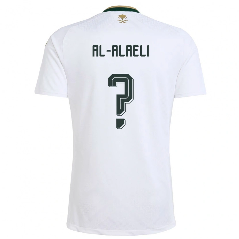 Danxen Mujer Camiseta Arabia Saudita Mishal Al-Alaeli #0 Blanco Verde Oro 2ª Equipación 26-28 La Camisa México