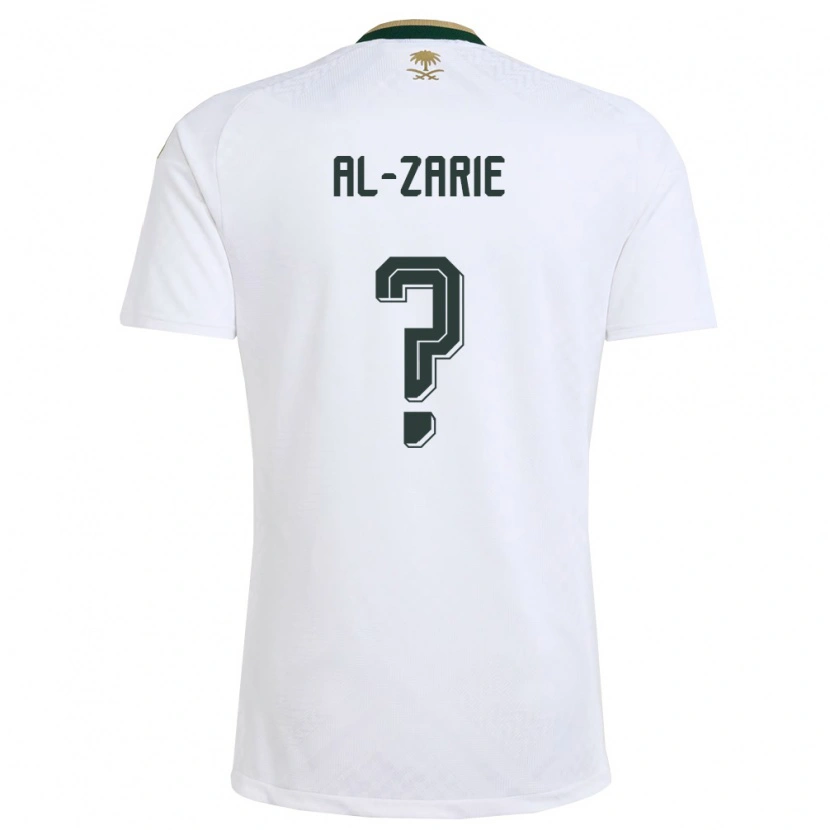 Danxen Mujer Camiseta Arabia Saudita Hussain Al-Zarie #0 Blanco Verde Oro 2ª Equipación 26-28 La Camisa México