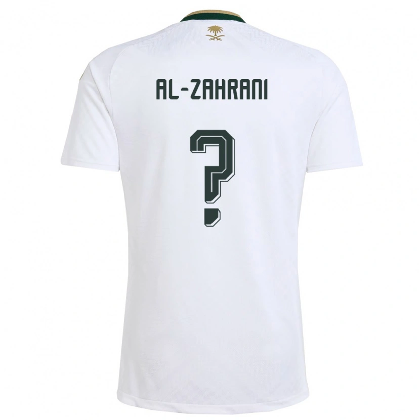 Danxen Mujer Camiseta Arabia Saudita Anas Al-Zahrani #0 Blanco Verde Oro 2ª Equipación 26-28 La Camisa México