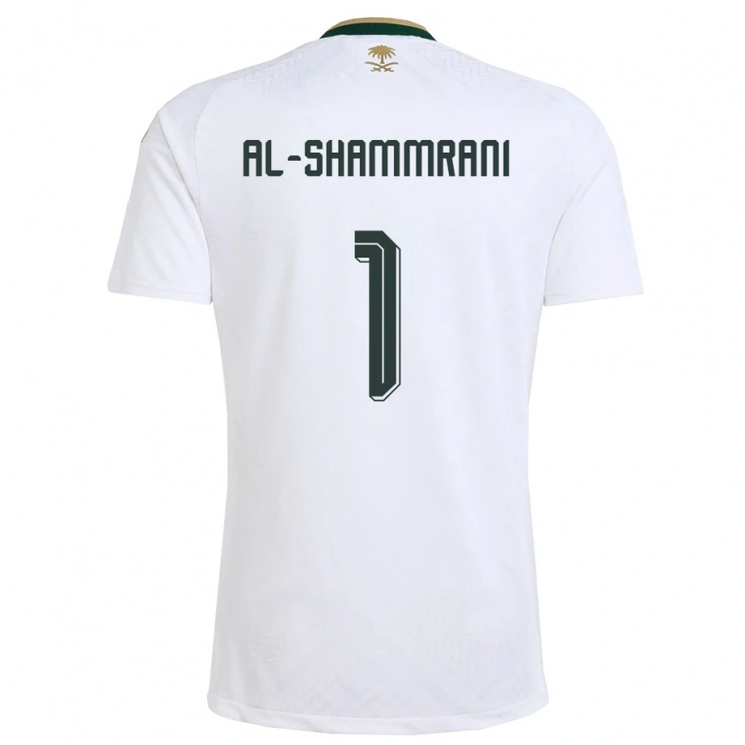 Danxen Mujer Camiseta Arabia Saudita Faisal Al-Shammrani #1 Blanco Verde Oro 2ª Equipación 26-28 La Camisa México