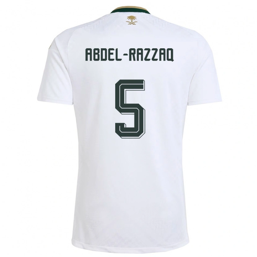 Danxen Mujer Camiseta Arabia Saudita Lana Abdel Razzaq #5 Blanco Verde Oro 2ª Equipación 26-28 La Camisa México