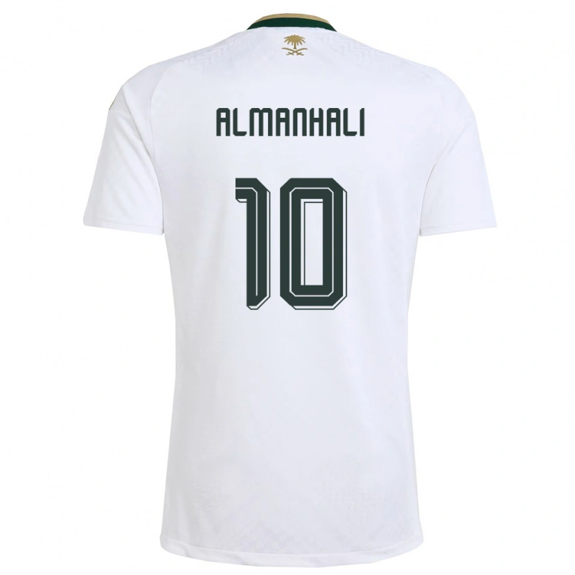 Danxen Mujer Camiseta Arabia Saudita Suwailem Almanhali #10 Blanco Verde Oro 2ª Equipación 26-28 La Camisa México