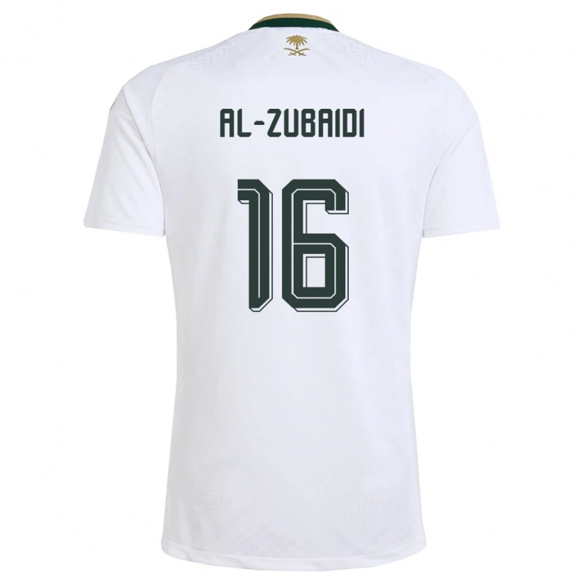 Danxen Mujer Camiseta Arabia Saudita Yaseen Al-Zubaidi #16 Blanco Verde Oro 2ª Equipación 26-28 La Camisa México